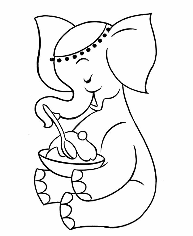 Plansa de colorat cu Elefant 5 45